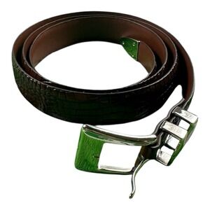 Torino Brown Croc Embossed Men's Belt Size 52 NWOT